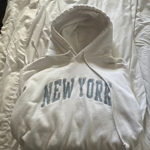 one size fits all! brandy white hoodie. perfect condition barely worn!!